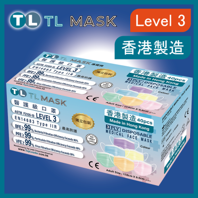 TL Mask 成人寶石藍色口罩 40片